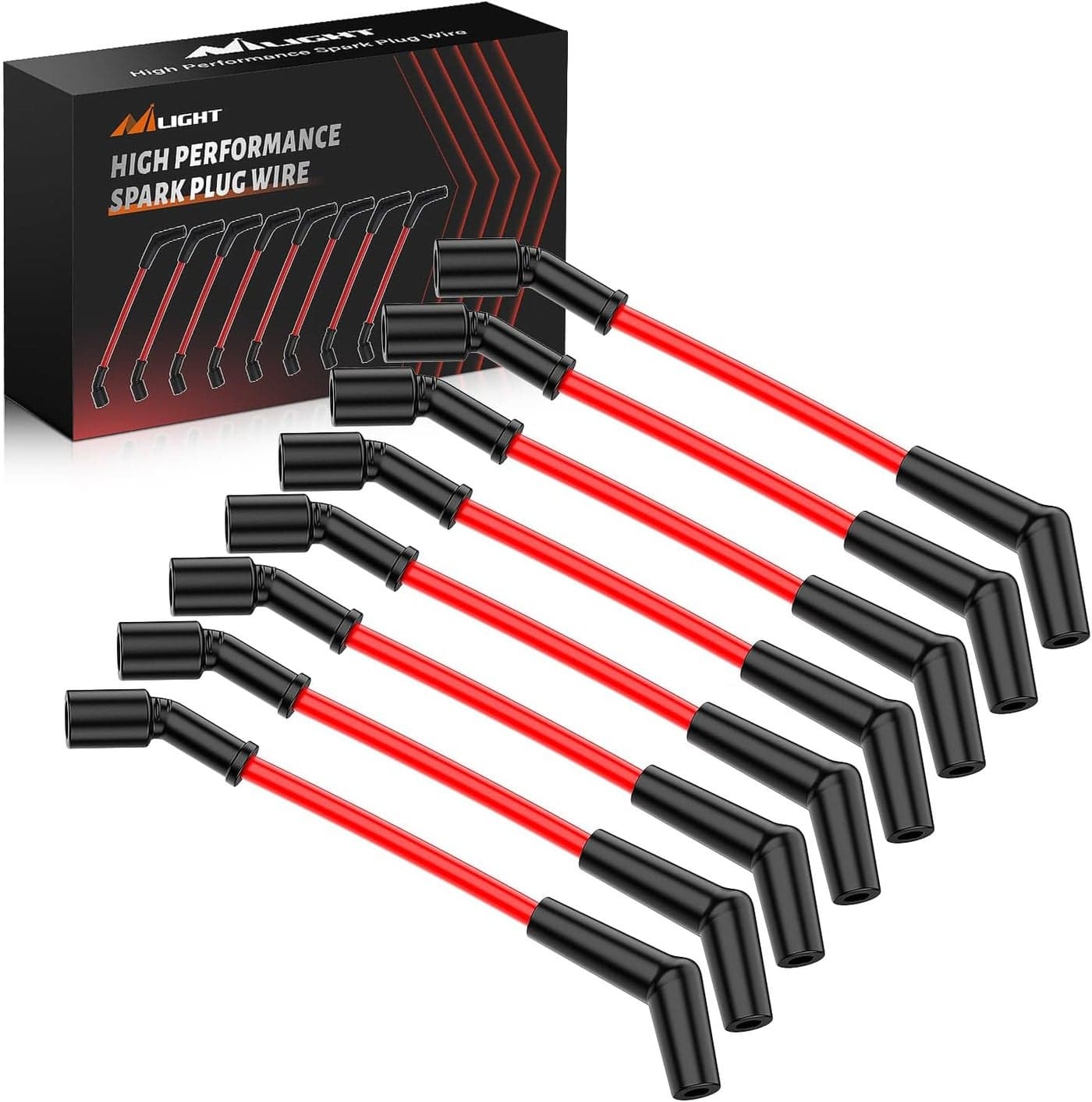 Nilight 10.5 mm High Performance Spark Plug Wire Set for LSx LS1 LS2 LS3 LS6 LS7