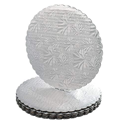 12" Silver Scalloped Edge Cake Boards, 12 ct