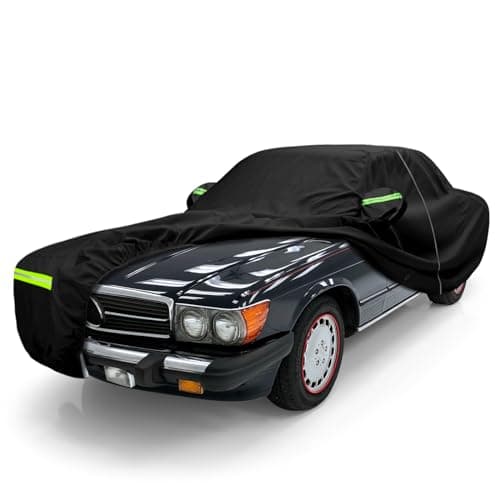 Waterproof Car Covers Replace for 19812002 Mercedes Benz SLClass 380SL 500SL 560SL 6 Layers All Weather Customfit Car Cover with Zipper Door for Snow Rain Dust Hail Protection