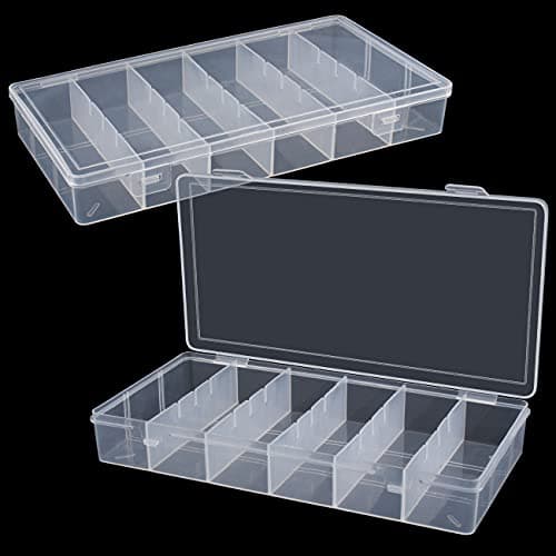 clear visible plastic storage box cosmetic tools storage box makeup tools fishing tackle accessory box organizer jewelry screws hardware accessories organizer box (2Pack)