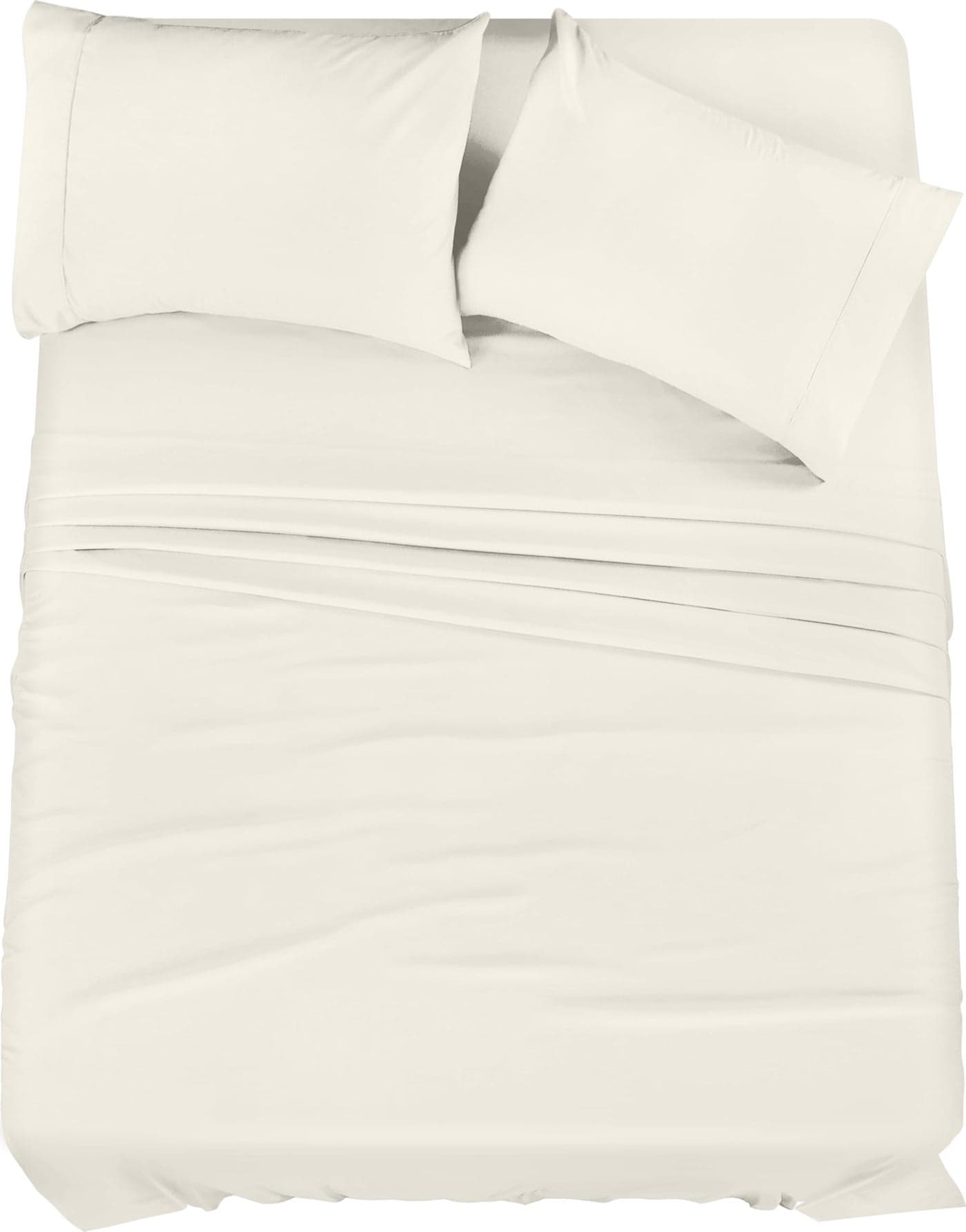 Utopia Bedding Queen Sheet Set 4 Piece Bed Sheets for Queen Size Bed Soft and Breathable Microfiber Includes 1 Fitted Sheet 1 Flat Sheet and 2 Pillowcases Ivory