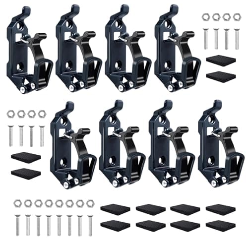Rtshuok 8Pcs Shovel Mount for Roof Rack Metal Rubber Clamp Mounting Brackets Kit Shovel Holder for Truck Car Accessories for BoatsMilitary EquipmentOverlanding Gear Quick Release Axe Tool Holder