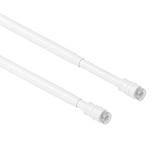 TYRON 2Pcs Thin Spring Tension Rod 12.5-18 Inches, 3/8 in. Diameter, Short Small Expandable Tension Curtain Rod No Drilling, Window Sash Tension Rods (White)