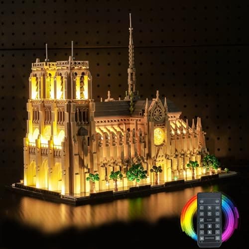 Hilighting Upgraded Led Light Kit Compatible with Lego Architecture Notre Dame Cathedral Building Set RC Version Compatible with Lego 21061 Model Not Included