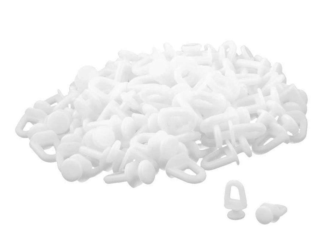 Luomorgo 23mm091 inch Length White Plastic Curtain Track Carrier Glide Rollers 50Pcs