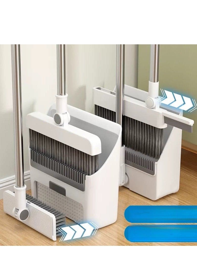 4-in-1 broom and dustpan set combination household soft bristle single broom that does not stick to hair sweeping broom dustpan scraper magic tool for Home, Bathroom, Kitchen