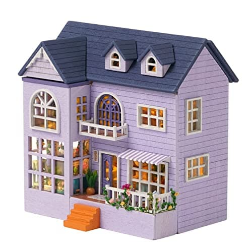 Flever Dollhouse Miniature DIY House Kit Creative Room with Furniture for Romantic Valentines Gift Happy House