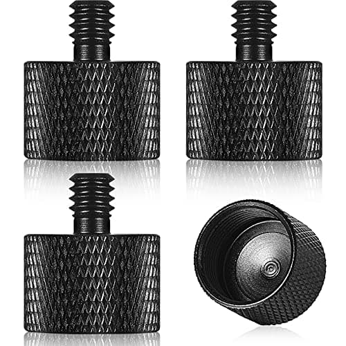 Frienda 4 Pieces Mic Stand Adapter 5/8 Female to 1/4 Male for Camera Mount Tripod Thread Conversion Connector Screw Adapter for Microphone Stand Mount(Black)