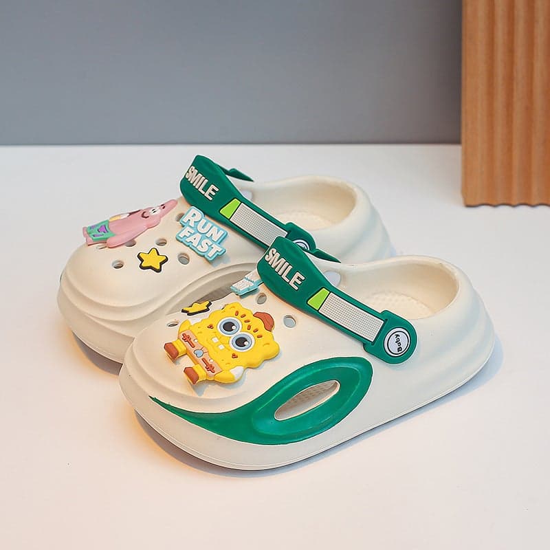 Children'S Slippers Boys Spring Big Children'S Tuo Non-Slip Beach Shoes Soft-Soled Two-Wear Sandals Hole Shoes