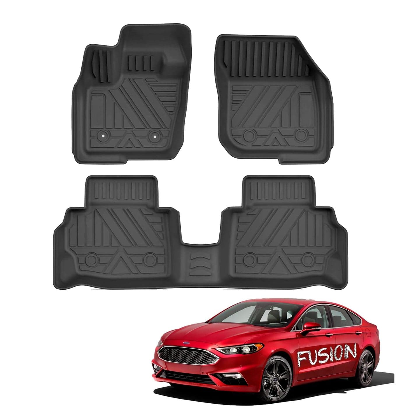 AOMSAZTO Floor Mats for 20172020 Ford FusionLincoln MKZ Custom Fit Floor Liners for 1st 2nd Row AllWeather Protection Car Mat Automotive Floor Mats Black