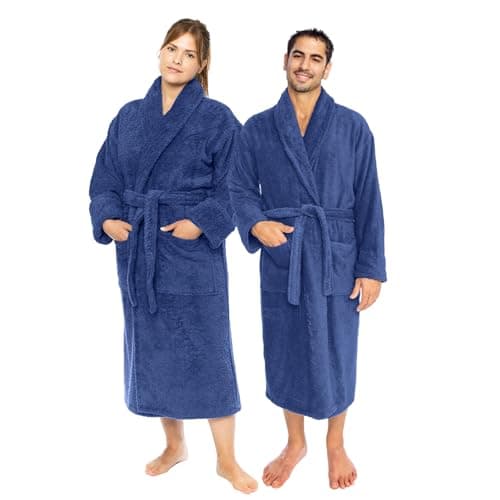 Classic Turkish Towels CTT Premium 100% Turkish Cotton Terry Cloth Bath Robe for Women & Men, Soft & Plush Long Unisex Robe