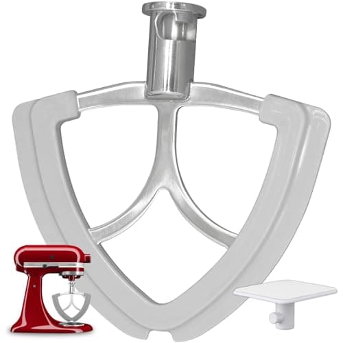 Flex Edge Beater for KitchenAid 455Quart TiltHead Stand Mixer Stainless Steel Flat Beater Paddle Fits KitchenAid Mixer Accessories Attachments with Silicone Edges Scraper