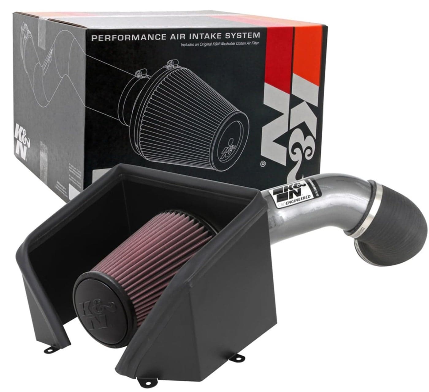 K&N Cold Air Intake System: High-Flow Air-Filter, Increase Performance & Horsepower: Compatible with 2020-2024 CHEVROLET Silverado 2500 HD & 3500 HD; 2020-2024 GMC Sierra 2500 HD & 3500 HD; 77-3103KC