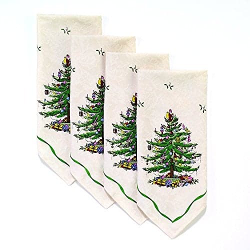 Spode - Napkin Set, Holiday Inspired Home Decor, Set of 4 (Spode Christmas Tree Collection)