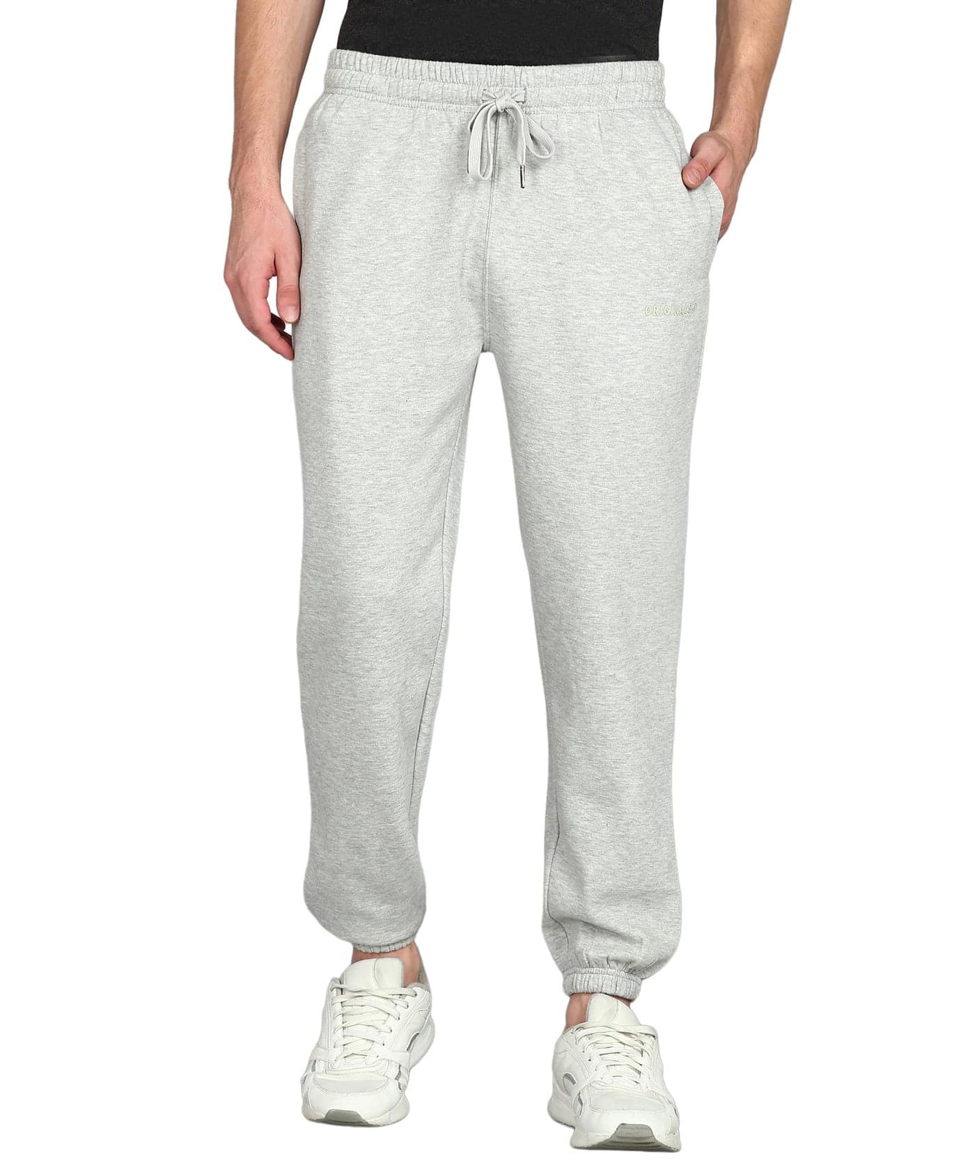 Alan Jones Clothing Men's Regular Fit Fleece Joggers | Winter Trackpants (Melange_2XL)