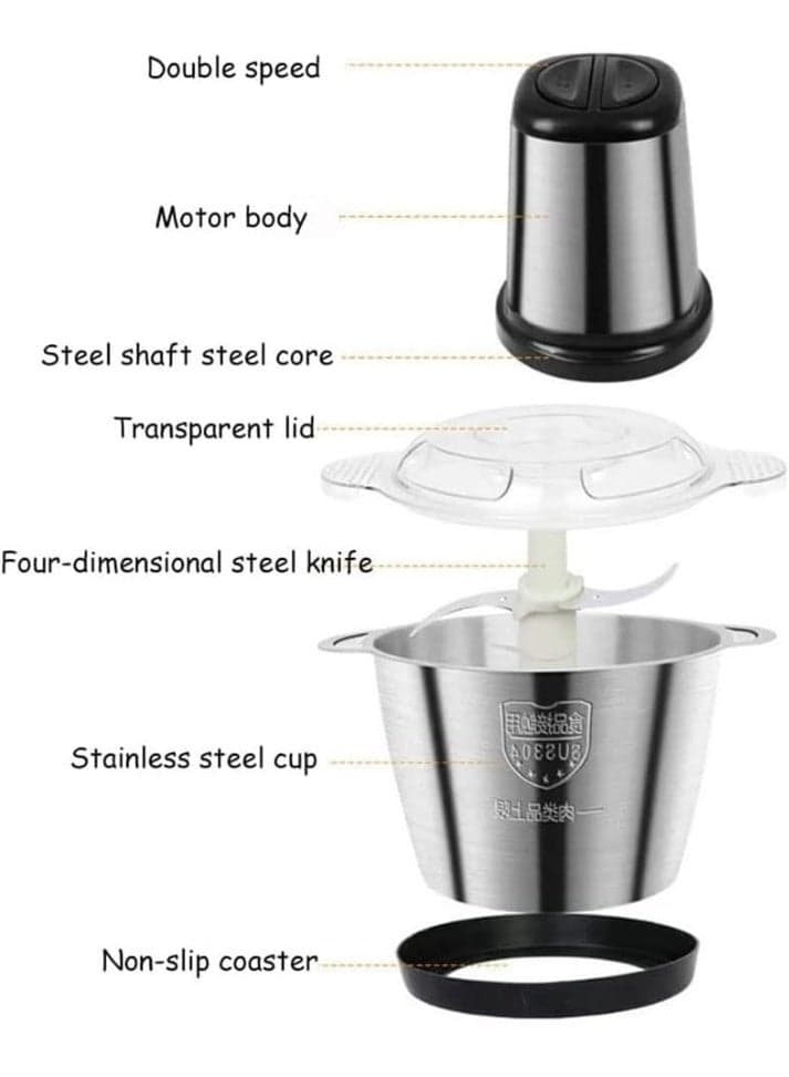 OLYMPIA Heavy Duty Food Chopper And Grinder 3.5L Electric Processor With Powerful Copper Motor Stainless Steel Food Grade Bowl Six Blades For Uniform Cutting Compact Space Saving Design And Reliable Daily Kitchen Performance