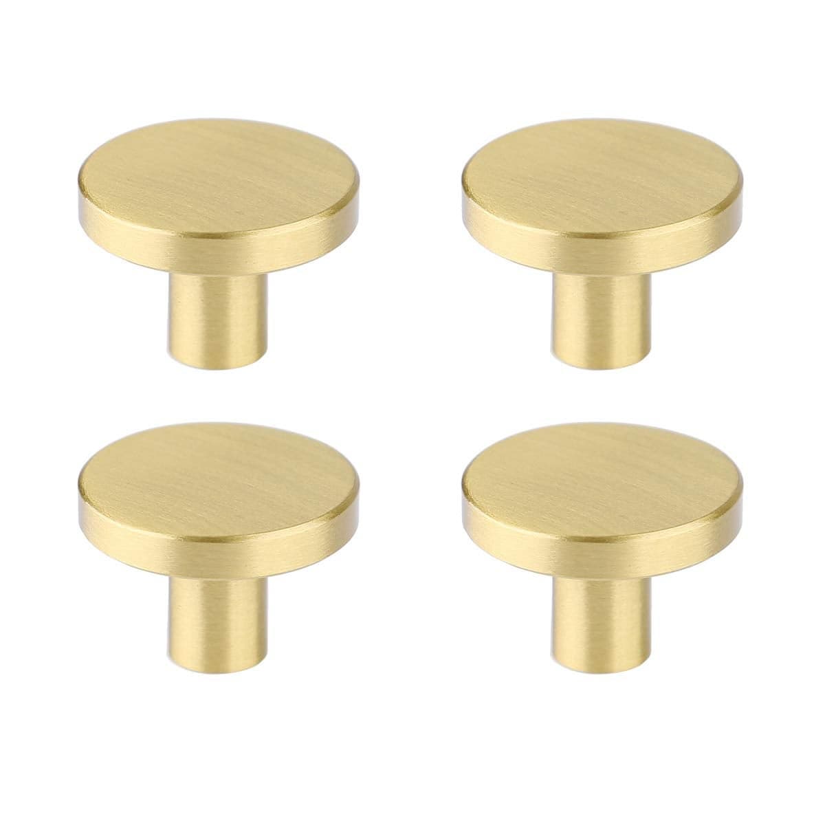 RZDEAL Cabinet KnobsSolid Brass Round Dresser Drawer Knobs and Pulls Simple Decorative Kitchen Cabinet Door Handles 4pcs 126x078