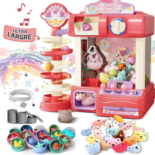 ROHSCE Claw Machine for Kids Mini Vending Machine Toys for Girls Arcade Game Toy for Ages 813 Electronic Claw Game Machine for Party with Lights Sound Birthday Gifts for Ages 4