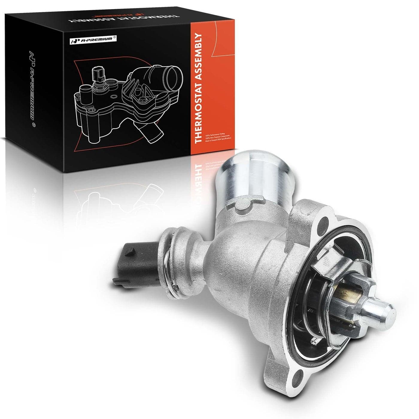 APremium Engine Coolant Thermostat Housing Assembly with Gasket Compatible with Chevrolet Spark 2013 2014 2015