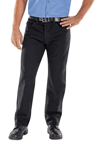 Red Kap Men's Relaxed Fit Jean, Prewashed Black, 38x30