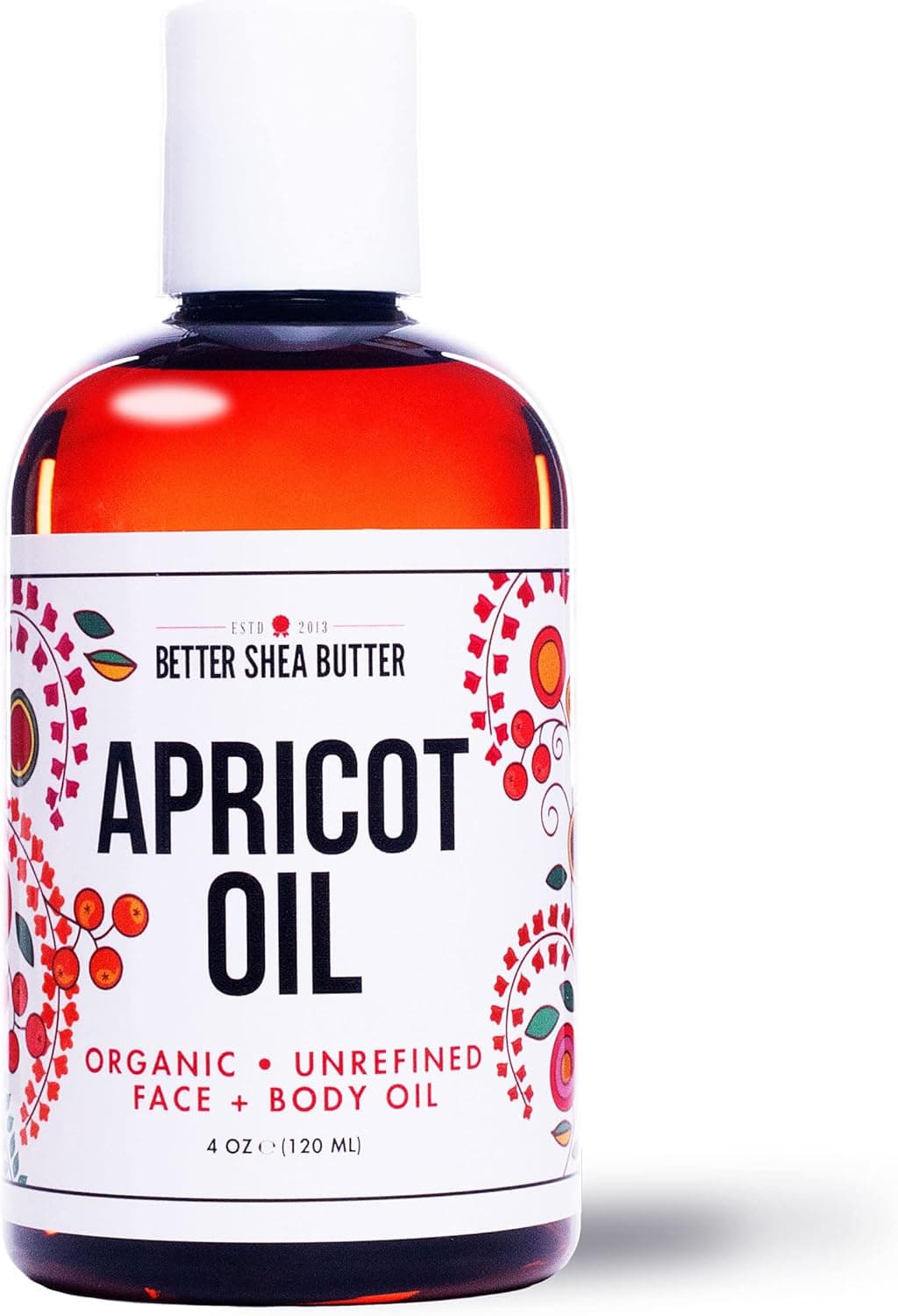 Organic Apricot Oil 100 Pure Cold Presssed Massage Oil for Body and Face Oil for Sensitive Skin 4 oz by Better Shea Butter
