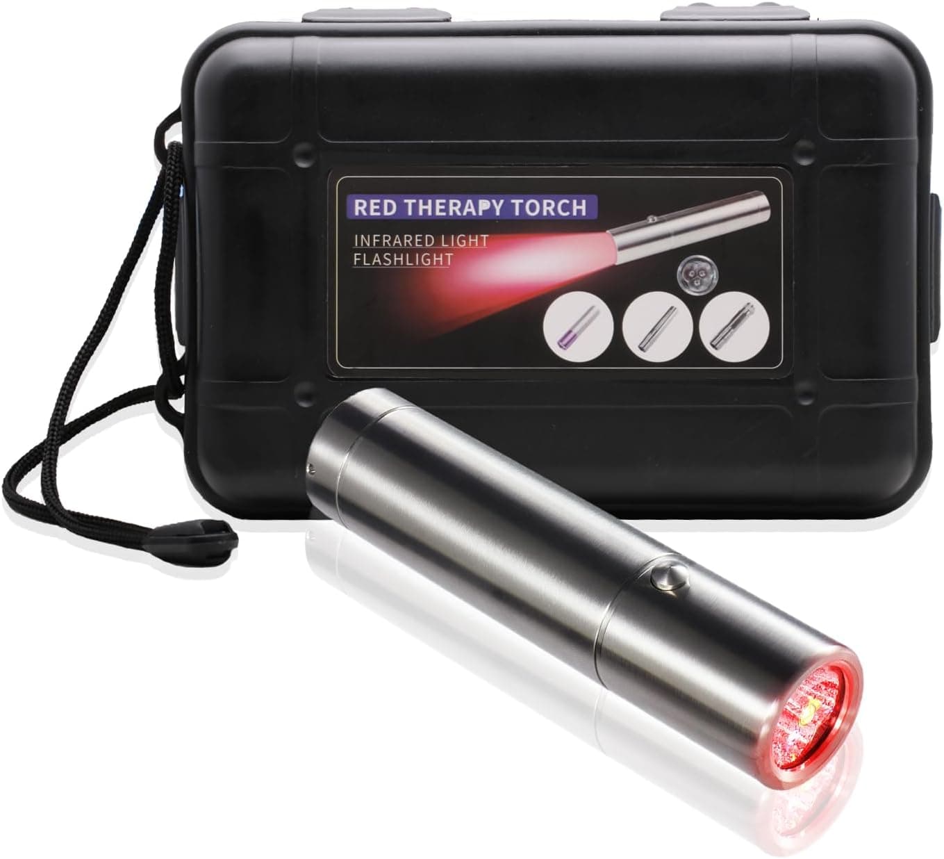 JINGYAN Portable Red Light Healing Therapy Torch for The Relief of Pain in The Face Hands FeetShoulders Lower Back and JointsInfraredRed Light Therapy Device Handheld with 3 Wavelengths