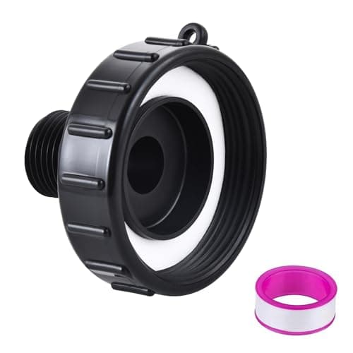 Wantmatch 250 Gallon IBC Water tote Hose Adapter, Food Grade IBC Drain Adapter,Water Hose Male Adapter for Garden Hose,2.44”Fine Thread ×3/4”GHT Male Thread