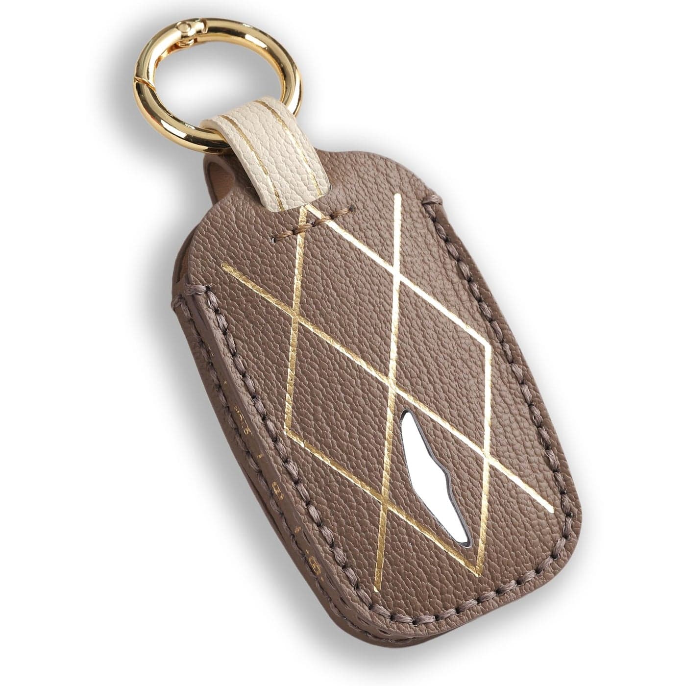 Hontumax Premium Leather 5Button Key Fob Cover Case for Genesis GV80 G80 2025 for Genesis GV60 G70 G90 2023 2024 2025 Remote Key Accessories Brown