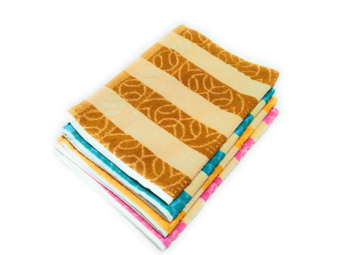 Cotton Colors Floral Design Hand Towels (Medium, Multicolor, Pack of 4)_D17