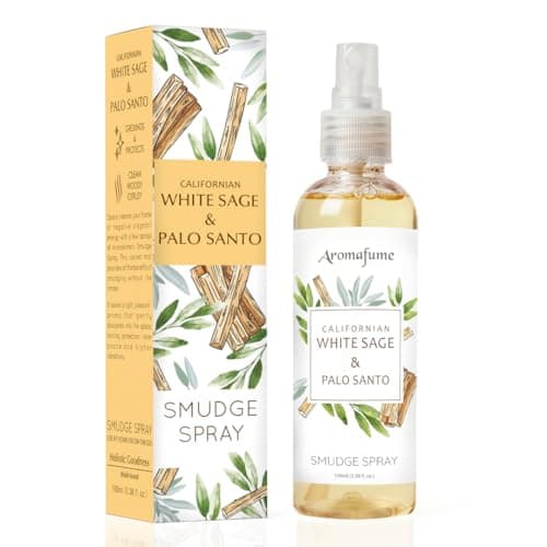 Aromafume White Sage & Palo Santo Smudge Spray 100ml/3.3 oz | Sage Spray for Cleansing Negative Energy & Protection | Non-Toxic | Room Spray for Spiritual Cleansing, Smokeless Sage Smudging