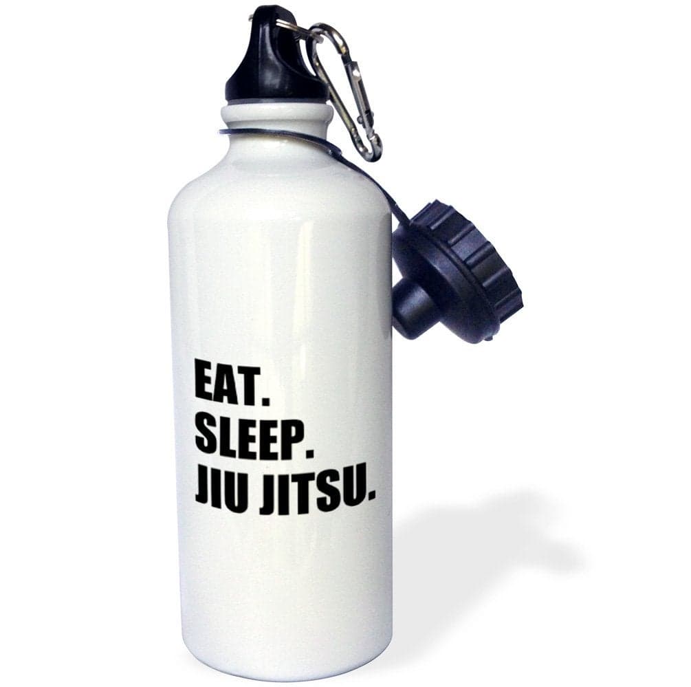 3dRose Eat Sleep Jiu Jitsu-Japanese Martial Art-Ju Jutsu Jujutsu Jujitsu Sports Water Bottle, 21 oz, Multicolor