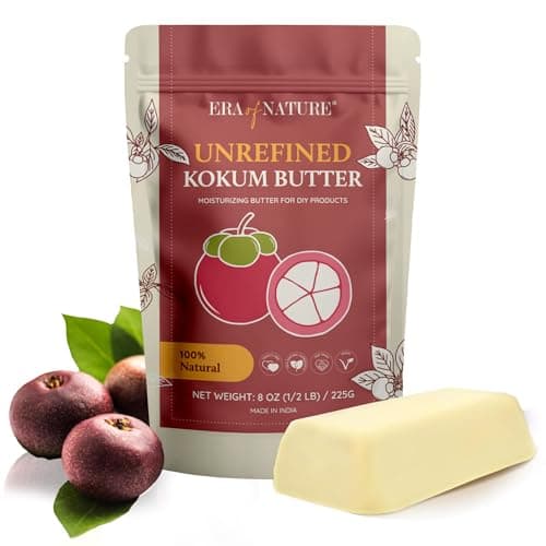 era of nature Kokum Butter Fresh Firm Butter Use to Make Lotion Bars Body Butters Lip Balm Soap Sunscreens ScentFree 8oz 12lb
