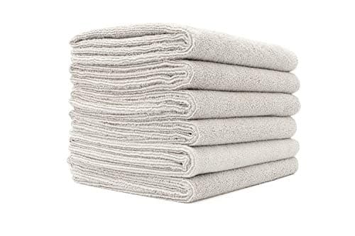 The Rag Company Microfiber Spa and Yoga Towel - Soft and Absorbent Towel for Gym, Spa, Exercise, Hotel, and Resort Use - Dries Fast - 16x27 inches, Ice Grey, 6-Pack