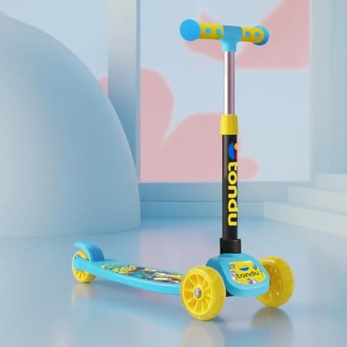Tondu Mercury Kick Scooter for Kids 3+ Years - Foldable Kids Scooter with LED Wheels & Adjustable Height - Kick Scooter Capacity 30kg- Baby Scooter Toys for 3+ Year Old boy & Girl Skate Scooter