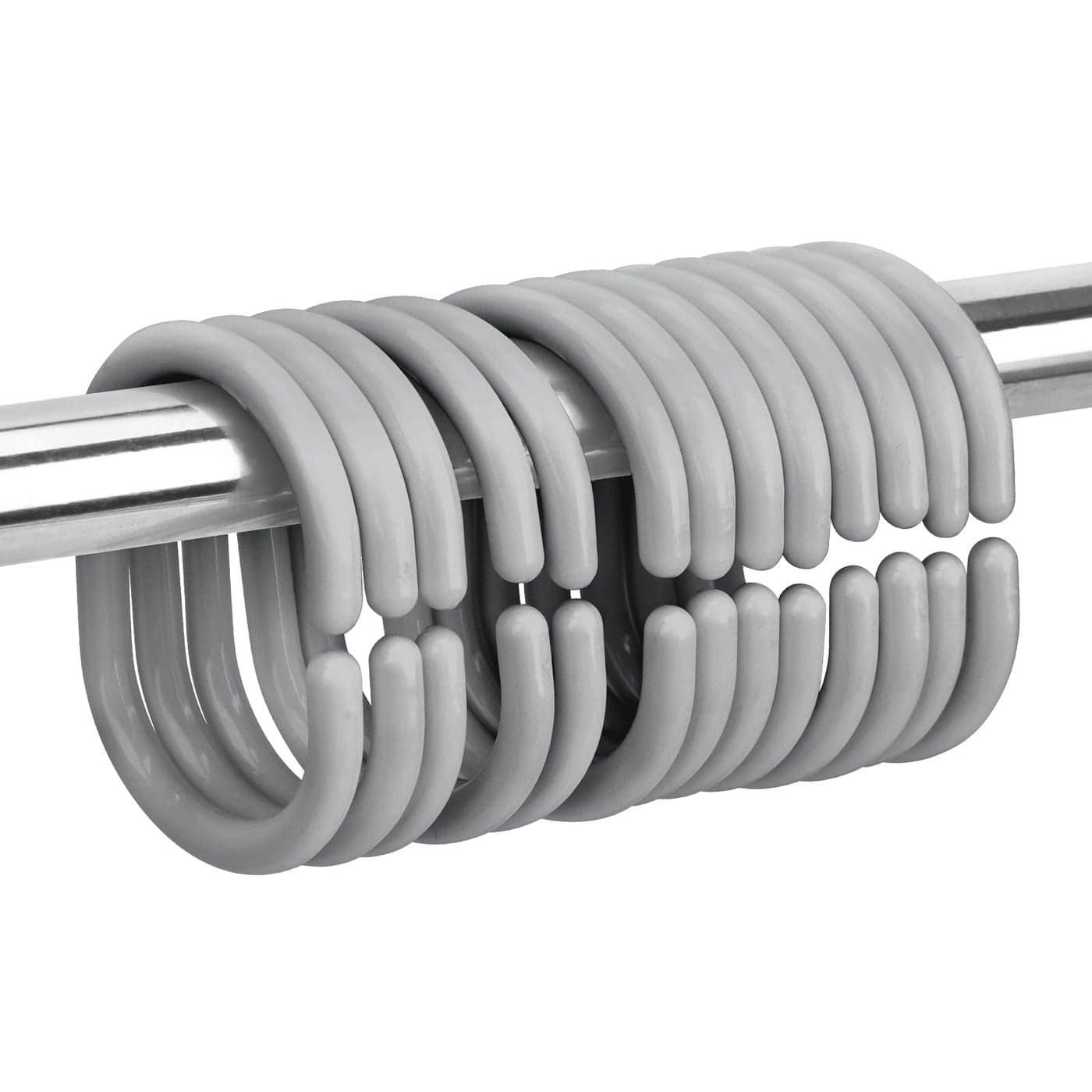 Qulable 24 pcs Shower Curtain Rings Plastic Shower Curtain Hooks CShaped Rings Hook Hanger Bath Drape Loop Clip Glide Bathroom Shower Window Rod Grey