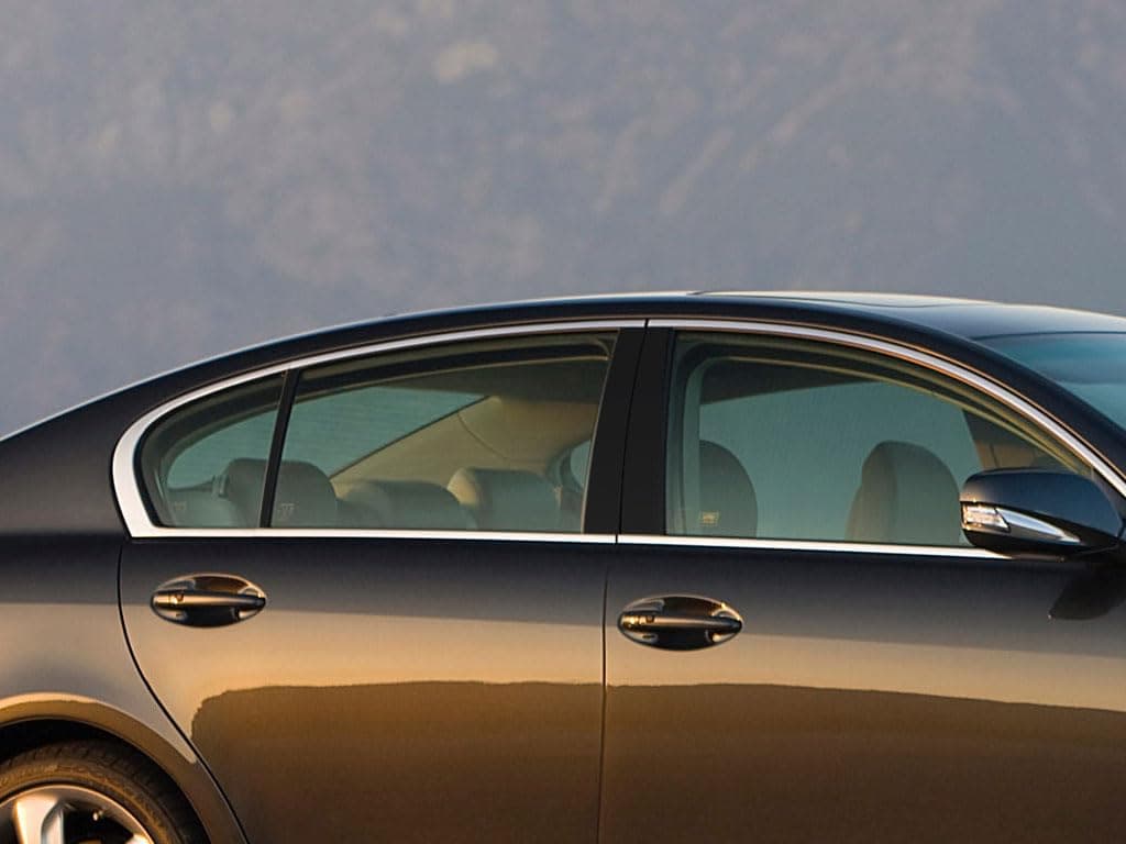 Rvinyl Pillar Post Pre Cut Window Trim Kits in Gloss Black Compatible with Lexus GS 20062012 with Adhesive Back