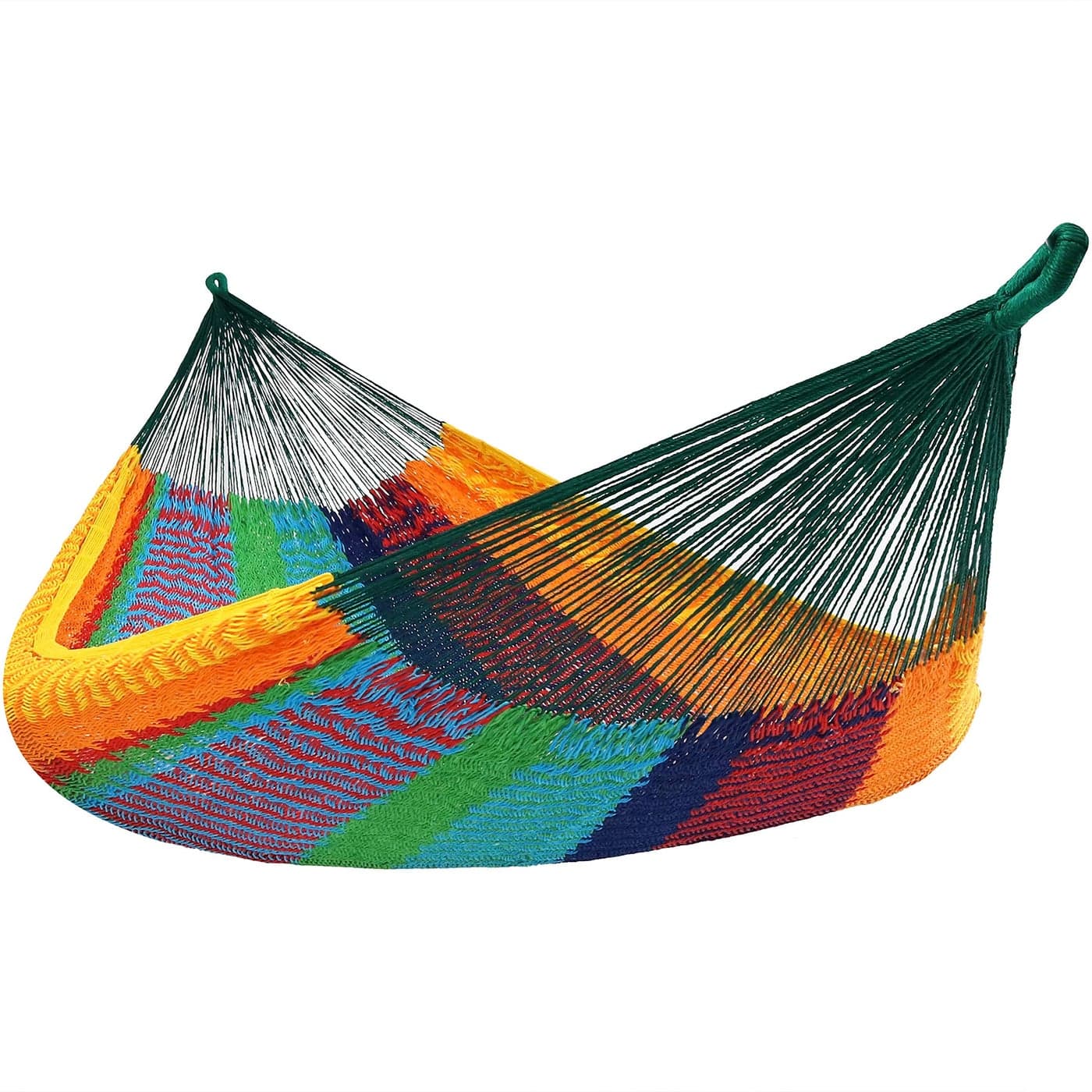 Sunnydaze Handwoven XXL Thick Cord Mayan Double Hammock for Outside 625Pound Capacity HeavyDuty Outdoor Hammock Multicolor