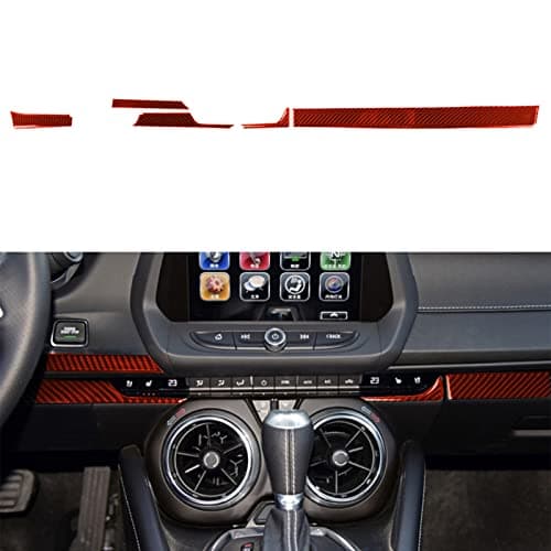 NVCNX Real Premium Carbon Fiber Compatible with Chevrolet/Chevy Camaro 2016-2024 2017 2018 2019 2020 2021 2022 2023 Accessories Car Dashboard Panel Strip Cover Sticker Decal Interior Trim Red