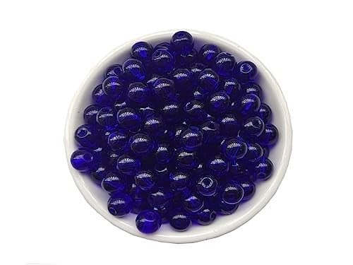Glass Beads 6mm 140pcs Round Smooth Loose Beads for Bracelet Necklace Jewelry Making Craft DIY6mm 50605 Dark Blue