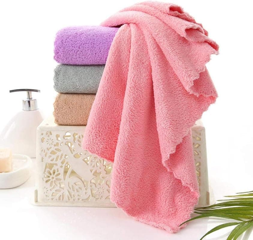 Little Boo Microfiber Coral Fleece Baby Face Towels, Soft and Absorbent Wash Clothes for Newborns, Infants and Toddlers, Cotton Wipes & Burp Cloths Size 25x25cm Multicolor (Pack of 10)
