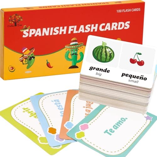 Ceiba Tree Spanish Flash Cards 100 English to Spanish Verb Conjugation Phrases Adjectives Colors Educational Bilingual Flashcards Learn Espaol for Kids Adult Beginners Toddlers Grade School Classroom