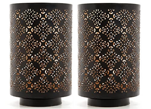 Hosley Set of 2 Diamond Cut Candle Holders Elegant 8 Inch Height Stands for Timeless Ambiance and Versatile Styling Dazzle Your Decor