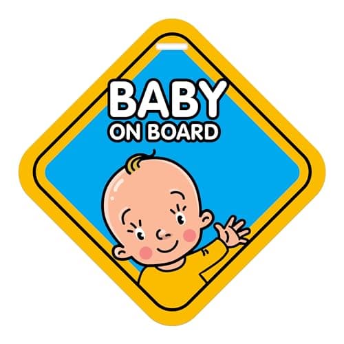 Goelite Baby on Board Car Sign, Window Safety Decal for Sleeping Child, Vehicle Sticker