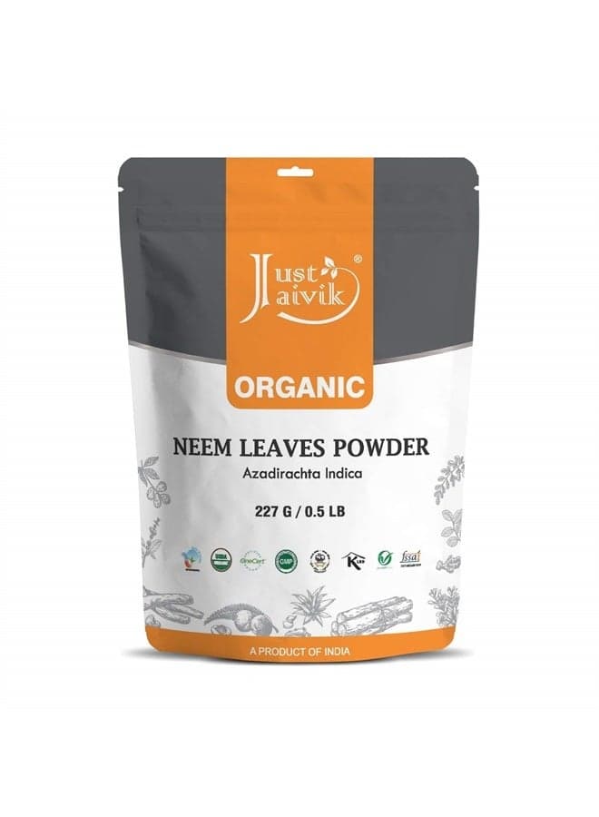 100% Organic Neem Leaves Powder - USDA Certified Organic, 227 GMS / 1/2 LB Pound / 08 Oz - Azadirachta Indica - Promoting Healthy Hair and Clear Skin (an USDA Organic Certified Herb)