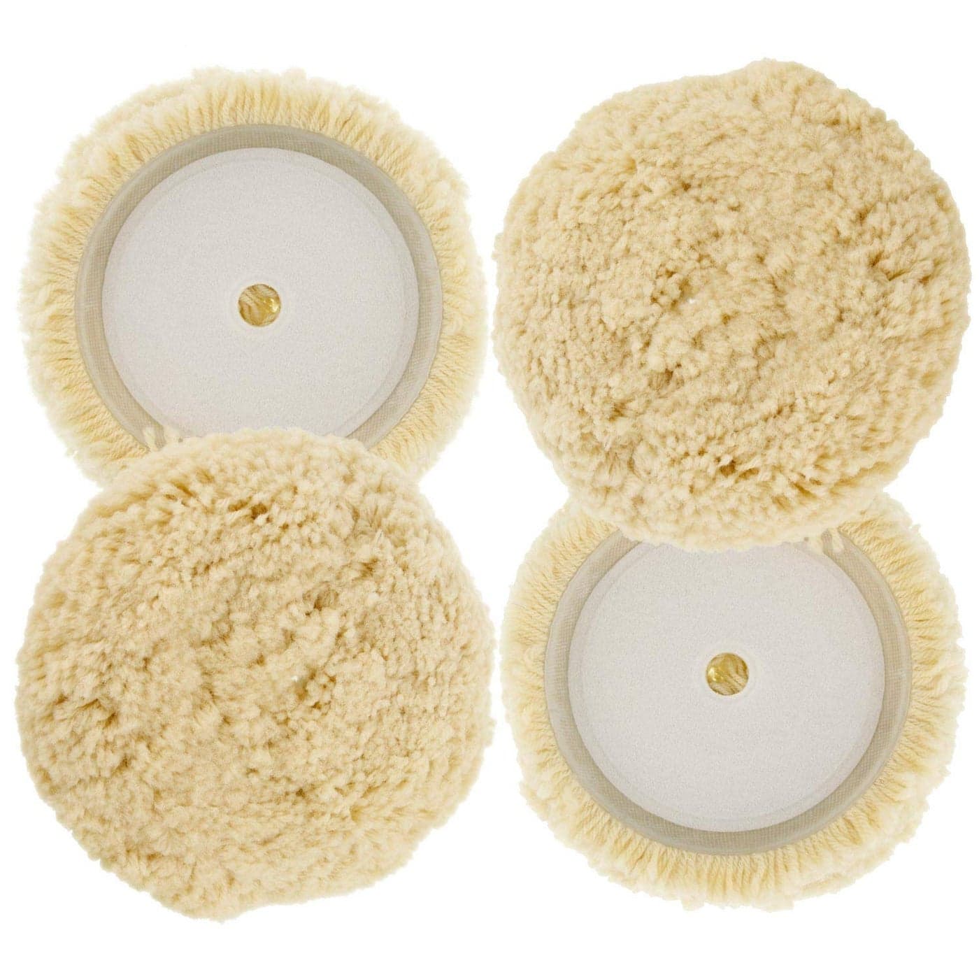 TCP Global 6 100 Wool Polishing Buffing Pad 2 Pack with Hook and Loop Backing Wool Buffing Pad for Automotive Marine Truck RV Compound Cutting