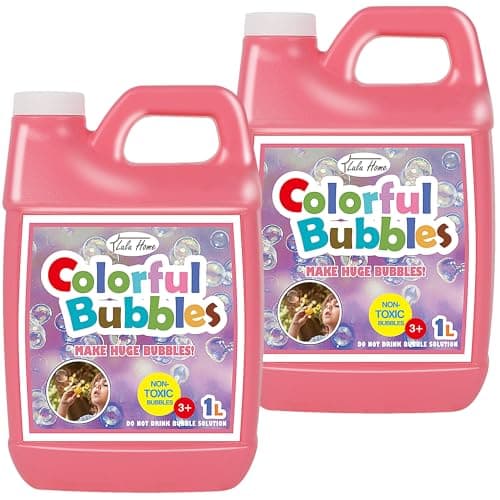 Lulu Home 2 Packs Bubble Concentrated Solution 2 L 676 OZ Bubble Refill Solution for Kids Bubble Machine Giant Bubble Wand Bubble Blower Birthday Party Favors Up to 5 Gallons Pink Bottle