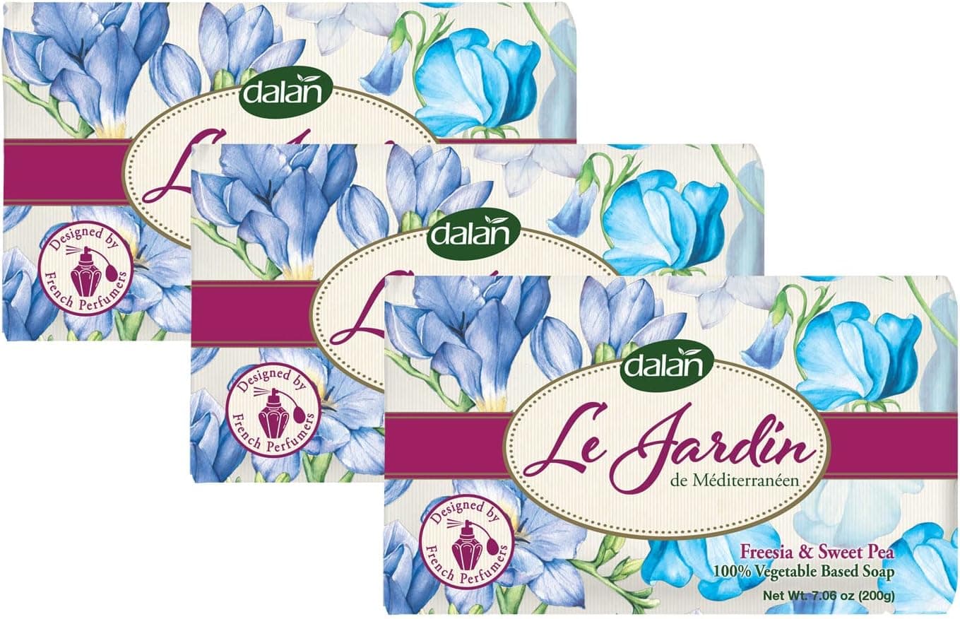 Dalan Le Jardin Pure Vegetable Soap Freesia Sweet Pea 200g Pack of 3