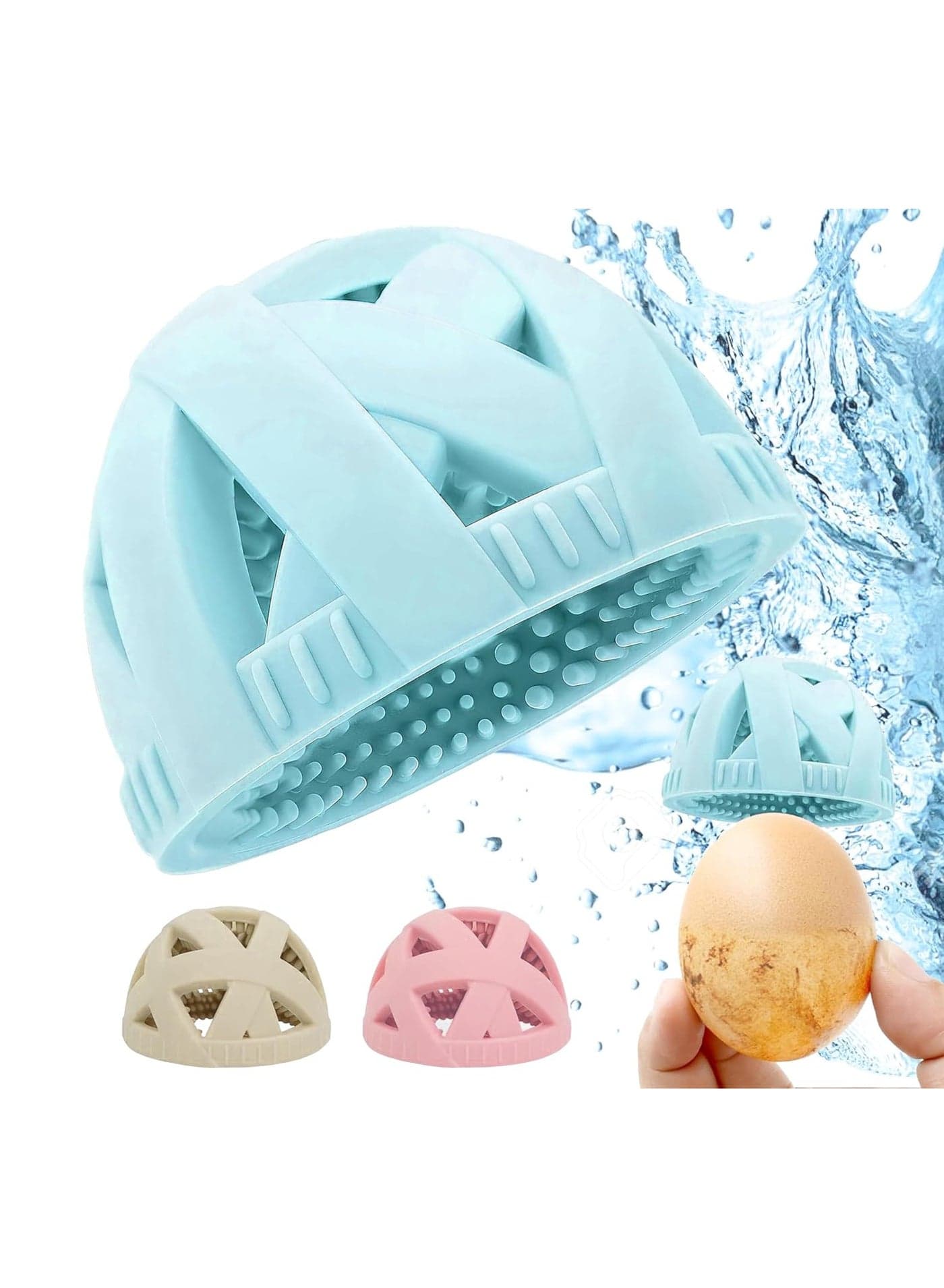 Fresh Egg Washer, Reusable Silicone Cleaner and Kitchen Brush Tools - Egg Brush for Cleaning Fresh Eggs, Fresh Egg Cleaner (Blue)