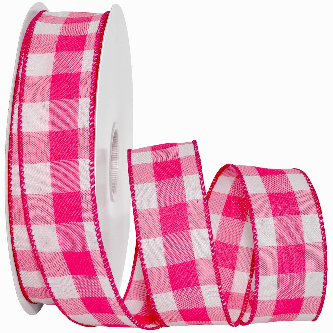 Morex Ribbon 7382 Gingham Style Ribbon 112 inch by 50 Yards Shocking Pink