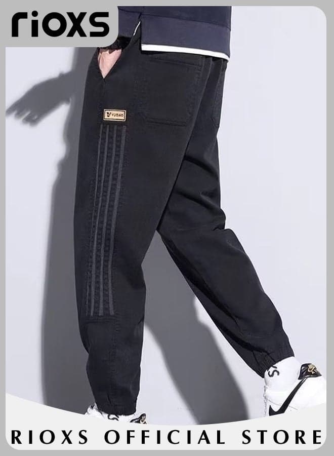 Men's Casual Athletic Cargo Pants Jogger Gym Pants Fashion Plus Size Loose Sports Pants with 4 Pockets